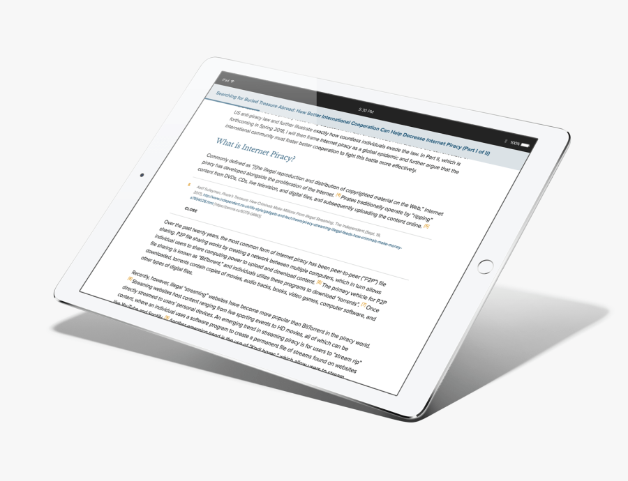  California Law Review in an ipad