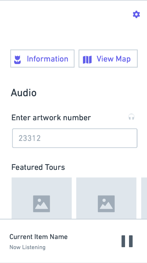 Museum Audio Guide iPhone Wireframe- Home Page