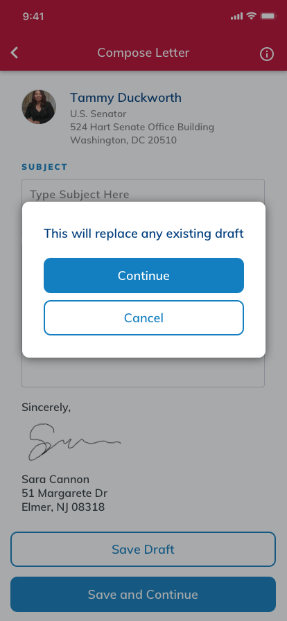 Compose Letter – draft