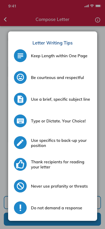 Compose Letter – tips