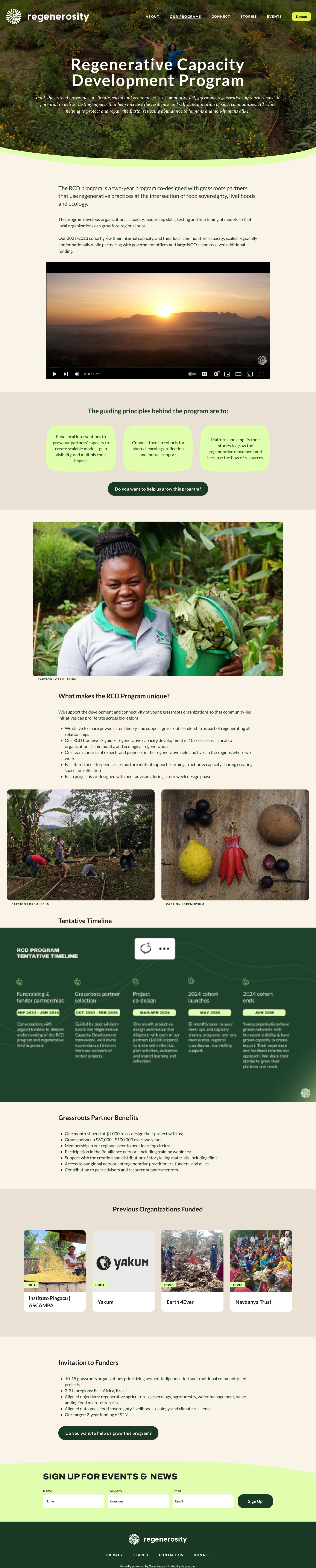Regenerative Capacity Development Program